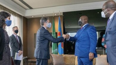 Le secrétaire d'État américain Antony Blinken avec le Président congolais Félix Tshisekedi