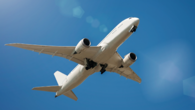 transport aérien vu d'un avion