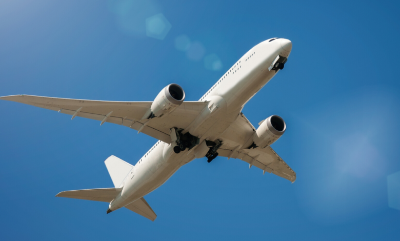 transport aérien vu d'un avion