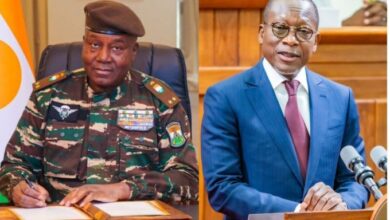 Le général Abdourahamane Tiani et le président du Bénin, Patrice Talon